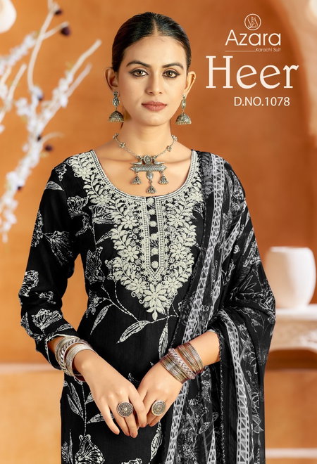 Heer 1078 By Azara Camric Cotton Bulk Designer Salwar Suits Orders In India
